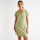 Louche London Sam Waffle Knit V-Neck Mini Dress in Green