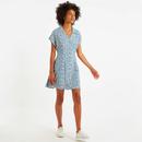 Prudence Louche Periwinkle Retro Mini Shirt Dress 