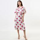 Rosso Louche Loveflower Print Cape Midi Dress (OW)