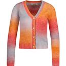 louche womens thao space dye cropped cardigan orange