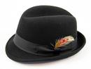 Rude Boy Retro Mod Wool Felt Trilby Hat (Black)