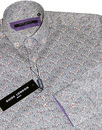 GUIDE LONDON Mini Floral 60s Mod High Collar Shirt