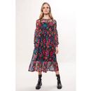 Lucinda LOUCHE 70's Floral Print Tiered Midi Dress