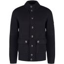 Luke 1977 Men's Denmark Chunky Knit Cardigan in Black M770654