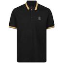 Luke Makati Honeycomb Textured Polo Shirt in Black M771452