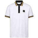 Luke Makati Honeycomb Textured Polo Shirt in White M771452