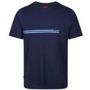 Luke 1977 Block Stripe Retro T-shirt in Navy M650105 Main Photo