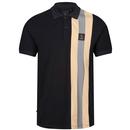 Luke Castleton Mod Racing Stripe Polo Shirt in Black
