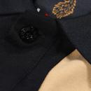 Castleton Luke Retro Stripe Panel Polo Shirt Black