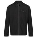 Luke Concord Zip Through Baby Cord Shirt Jacket in Black