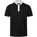 Luke Eric Tipped Baseball Collar Polo Shirt in Black M791452