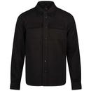 Luke Ettrick Retro Chest Pocket Overshirt in Black M780950 Main Photo