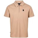 Luke Fairfax Mod Zip Neck Luxury Polo Shirt in Oatmeal M731401