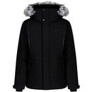 Luke Four In Every Port Retro Short Quilted Parka Jacket in Black