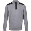 Luke Heddon Retro Funnel Neck Knitted Jumper in Grey M740650