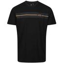 Luke Hopkins Chest Stripe Tape Detail Tee in Black M770151