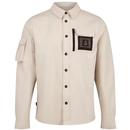 Luke Hulun Technical Pocket Detail Nylon Overshirt in Stone Main Photo