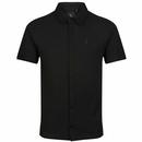 Luke Larry Mod Textured Rib Polo Shirt in Black M751401