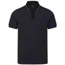 Luke Leo Tipped Collar Pique Polo Shirt in Black