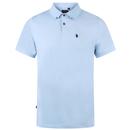 Luke Macau Military Style Polo Shirt in Sky Blue M721452