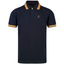 Luke Makati Honeycomb Textured Tipped Polo Top in Navy M771452 Main Photo
