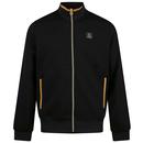 Luke Makati Retro Textured Funnel Neck Track Top in Black Main Photo