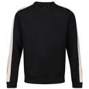 Luke Massachusetts Retro Sleeve Stripe Sports Sweatshirt in Black M770351