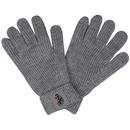 Luke Milo Men's Retro Knitted Gloves in Mid Grey Marl