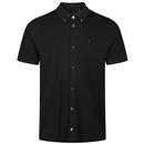 Luke Neville Button Down Modal Blend Short Shirt in Black M790852