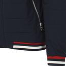 Quinn LUKE Retro Tipped Quilted Hooded Jacket NAVY