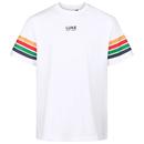 Luke Rally Retro Sleeve Stripe T-shirt in White