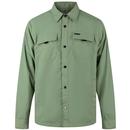 Luke Seattle Crinkled Nylon Shirt Jacket in Sage M680726 Main Photo