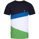 Luke Sport Bermuda Colour Block Crew Neck T-shirt in Dark Navy