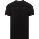 luke 1977 mens shizzle brizzle textured logo print crew neck tshirt jet black