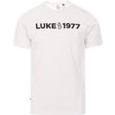 luke 1977 mens shizzle brizzle textured logo print crew neck tshirt white
