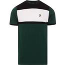 luke 1977 mens archie boy colour block tshirt rich emerald white black