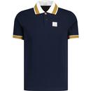 luke 1977 mens makati honeycomb textured polo tshirt dark navy