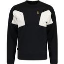 luke 1977 mens monaco colour block crew neck sweatshirt jet black