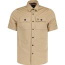 luke 1977 mens mr social chest pockets utility short sleeve shirt biscuit beige