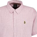 Yoko Luke Sport Retro S/S Linen Shirt Vintage Pink
