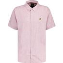 luke 1977 mens yoko linen short sleeve shirt vintage pink