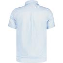 Yoko Luke Sport Retro S/S Linen Shirt in Sky Blue