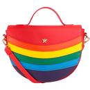 Gioia LULU HUN Retro 70s Rainbow Saddle Bag in Red