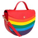 Gioia LULU HUN Retro 70s Rainbow Saddle Bag in Red