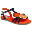 Lottie LULU HUN Retro 60s Orange Strappy Sandals 