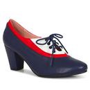 Lulu Hun Retro 50s Nada 2Tone High Heel Shoes in Navy Blue/Red