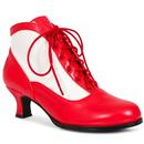 Lulu Hun Retro 50s Tosca Boots in Red/White