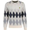Lyle And Scott British Argyle Mod Knitted Jumper in Cove KN1721V 