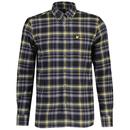 Lyle and Scott Check Flannel Shirt in Jet Black