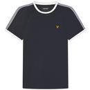 Lyle & Scott Men's Retro Gingham Stripe Ringer T-shirt in Dark Navy